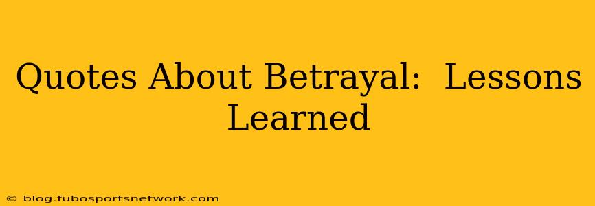 Quotes About Betrayal:  Lessons Learned